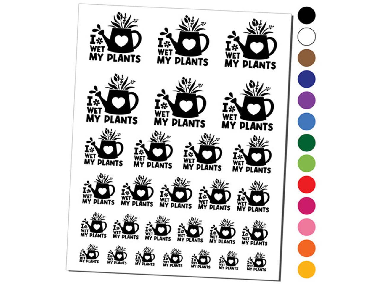 I Wet My Plants Watering Can Gardening Pun Spring Flowers Temporary Tattoo Water Resistant Fake Body Art Set Collection